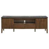 Bradley 63-Inch 2-Door TV Stand in Smokey Grey and Brown