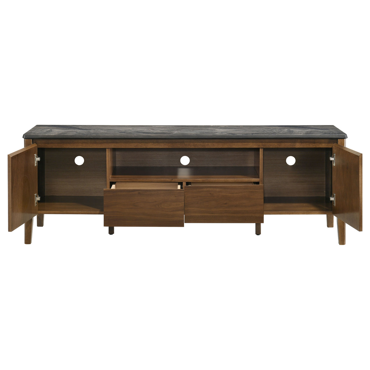 Bradley 63-Inch 2-Door TV Stand in Smokey Grey and Brown