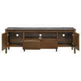 Bradley 63-Inch 2-Door TV Stand in Smokey Grey and Brown