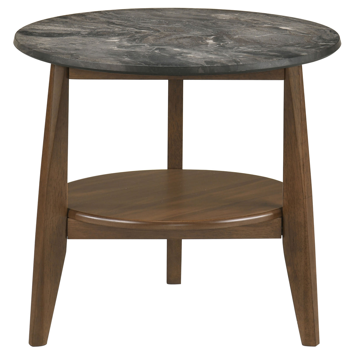Bradley Round SmartTop End Table, Smokey Grey and Brown