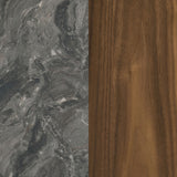 Bradley Round SmartTop End Table, Smokey Grey and Brown