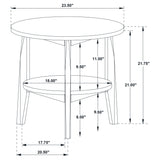 Bradley Round SmartTop End Table, Smokey Grey and Brown