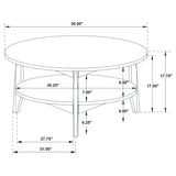 Bradley Round SmartTop Cocktail Coffee Table Smokey Grey