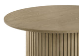 Hamlyn Round Fluted Cocktail Coffee Table in Natural Oak