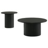 Hamlyn Round Fluted Occasional Side End Table Black