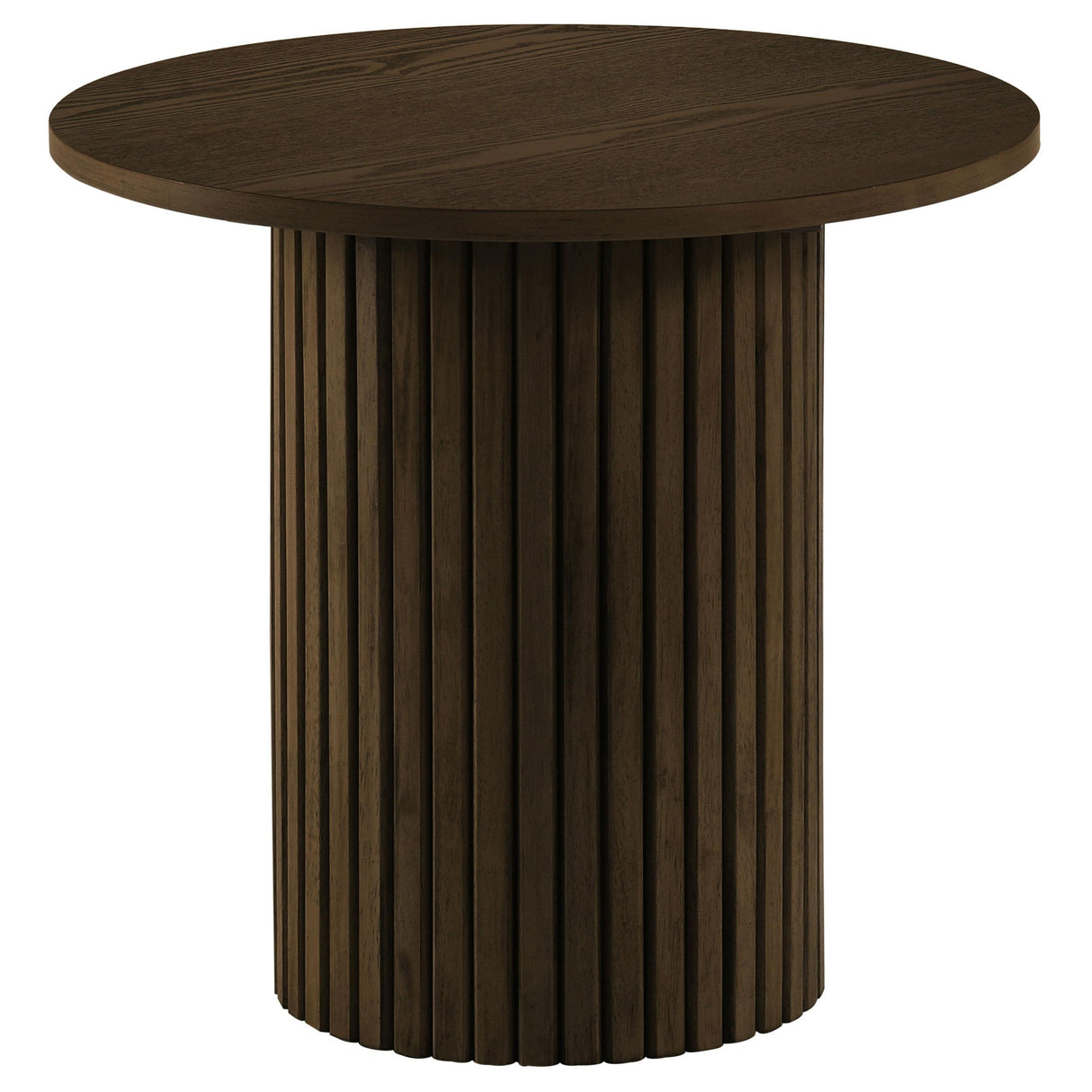 Hamlyn Round Fluted Walnut Occasional Side Table