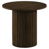 Hamlyn Round Fluted Walnut Occasional Side Table