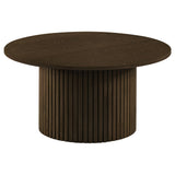 Hamlyn Round Fluted Cocktail Coffee Table in Walnut