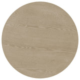 Natural Oak Round End Table in Ash Veneer and Rubberwood