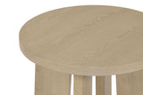 Natural Oak Round End Table in Ash Veneer and Rubberwood
