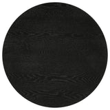 Black Ash Veneer Round End Table with Rubberwood Base