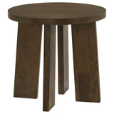 Dark Walnut Round End Table with Walnut Veneer Top