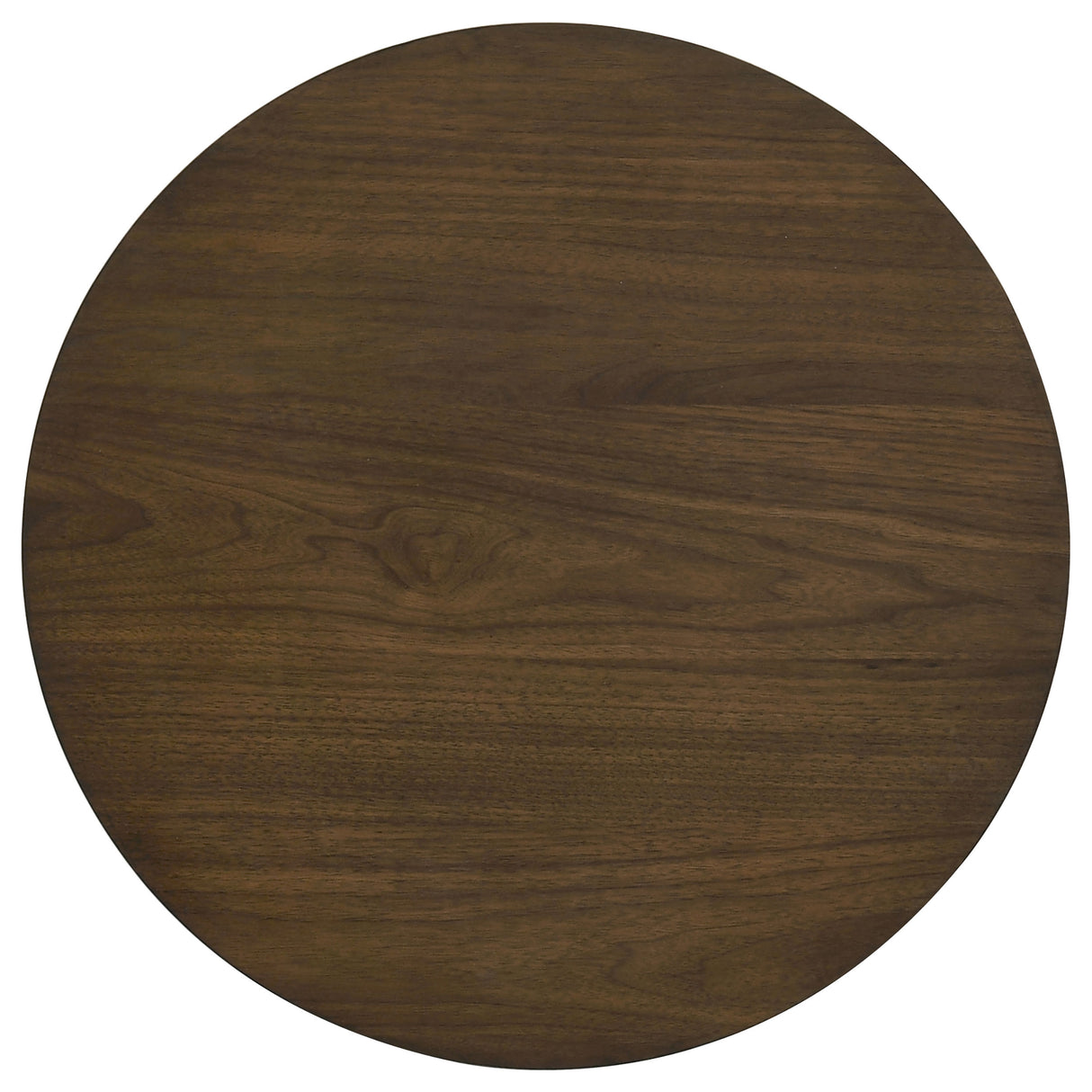 Dark Walnut Round End Table with Walnut Veneer Top
