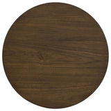 Dark Walnut Round End Table with Walnut Veneer Top