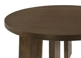 Dark Walnut Round End Table with Walnut Veneer Top
