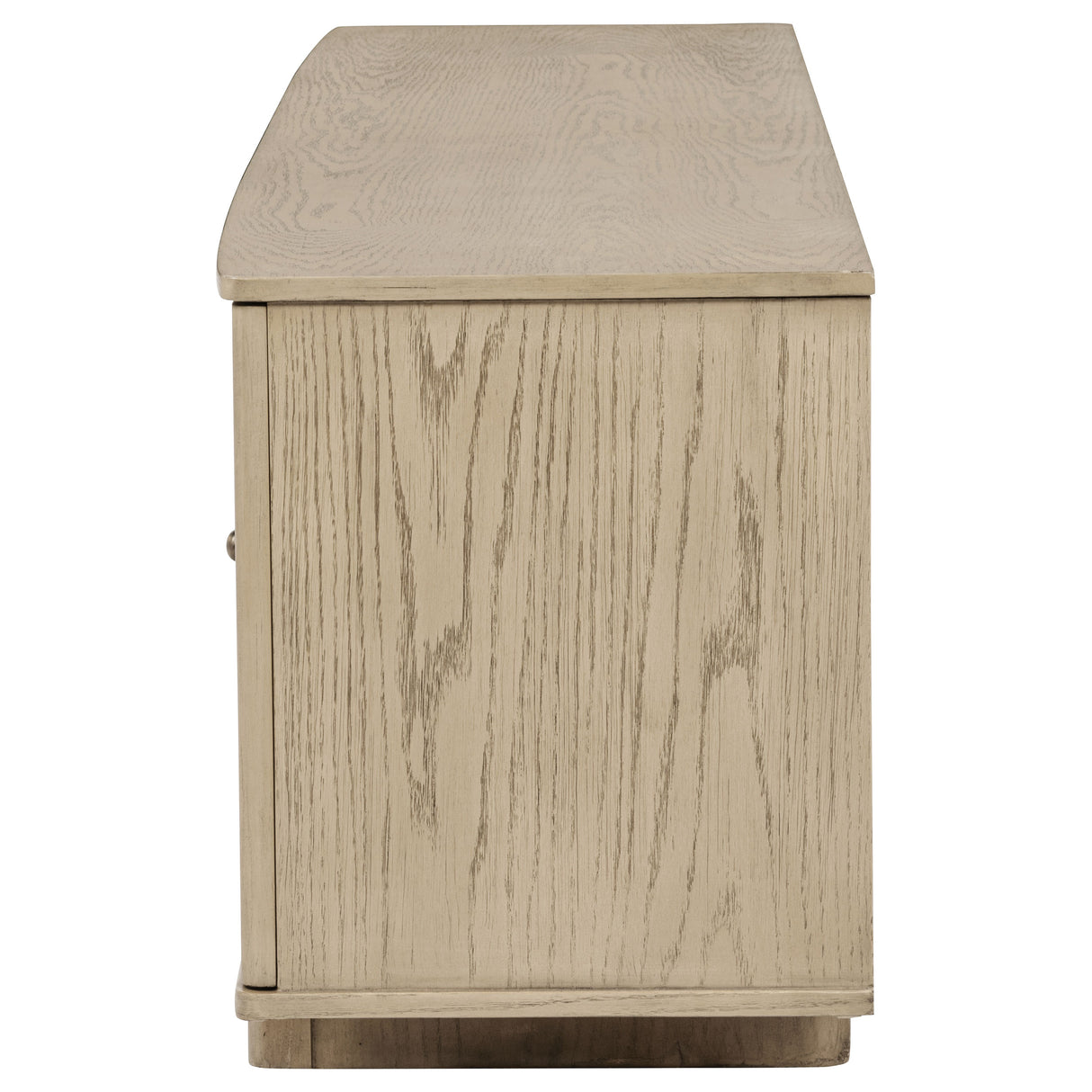 Kailani 79-Inch 4-Door Cane TV Stand, Beige Oak