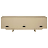 Kailani 79-Inch 4-Door Cane TV Stand, Beige Oak