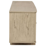 Kailani 79-Inch 4-Door Cane TV Stand, Beige Oak