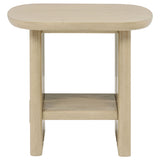 Kailani 2-Piece Coastal Coffee and End Table Set, Beige Oak