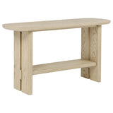 Kailani Coastal Sofa Console Table with Shelf, Beige Oak