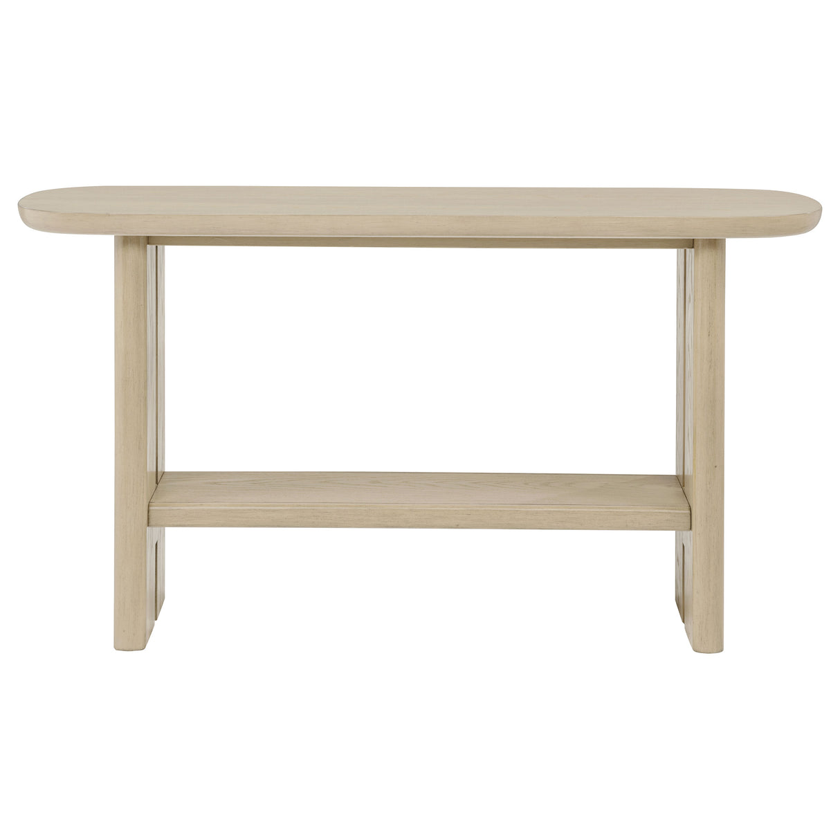 Kailani Coastal Sofa Console Table with Shelf, Beige Oak