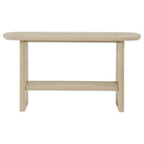 Kailani Coastal Sofa Console Table with Shelf, Beige Oak