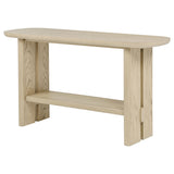 Kailani Coastal Sofa Console Table with Shelf, Beige Oak