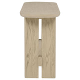 Kailani Coastal Sofa Console Table with Shelf, Beige Oak