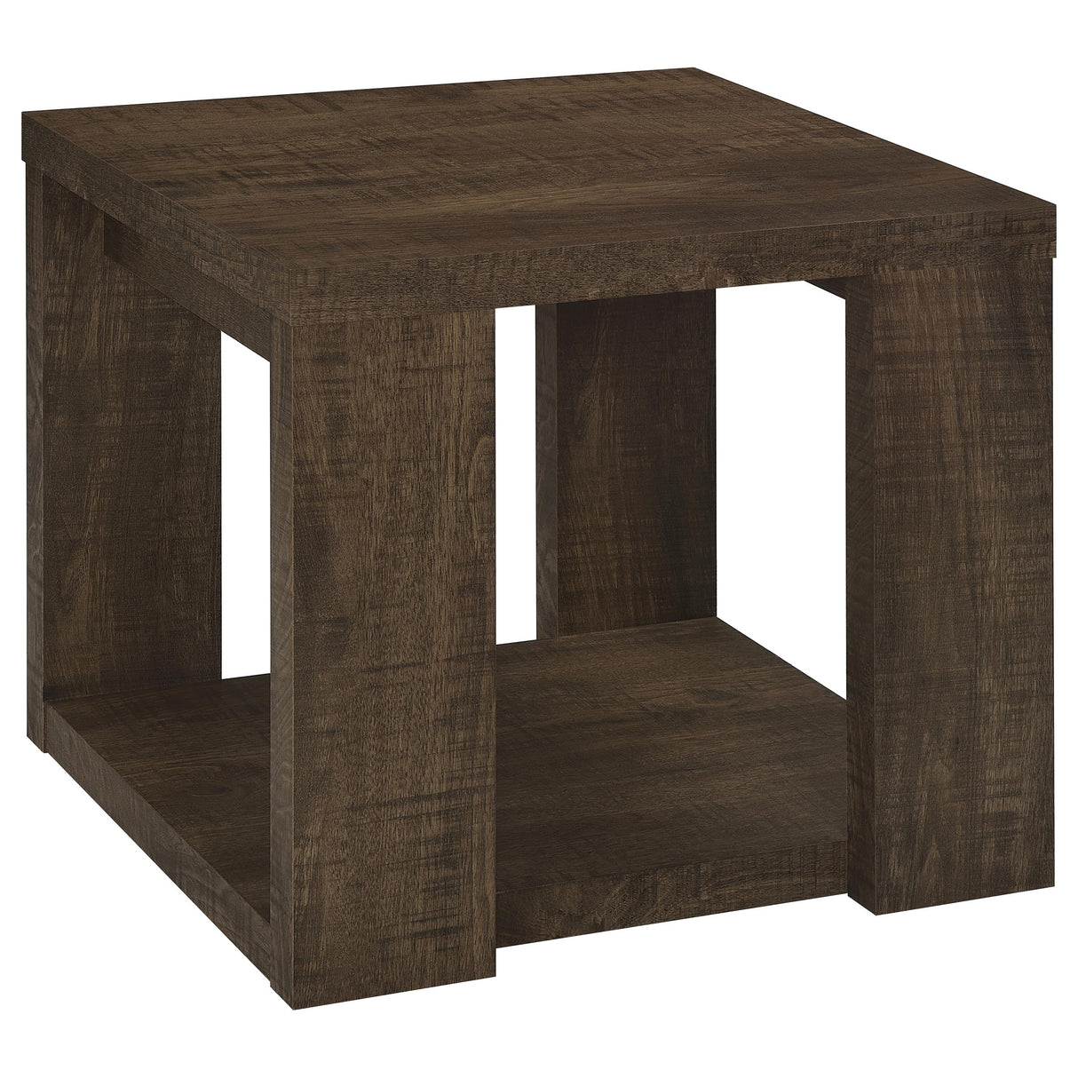 Dark Rustic Mango End Table with True Square Edge