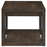 Dark Rustic Mango End Table with True Square Edge