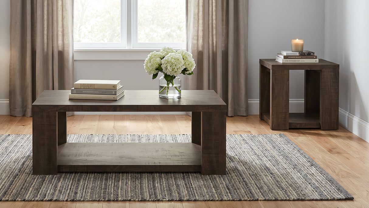 Dark Rustic Mango End Table with True Square Edge