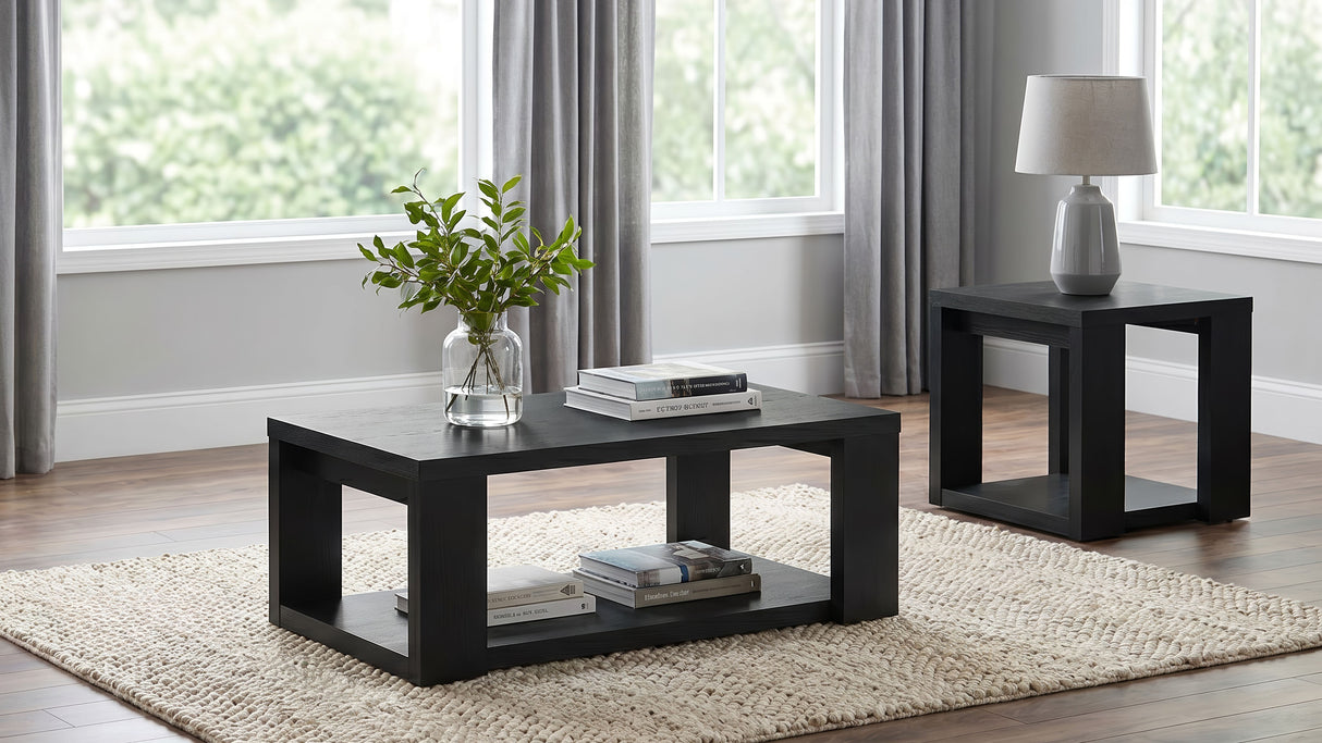 Black End Table with True Square Top