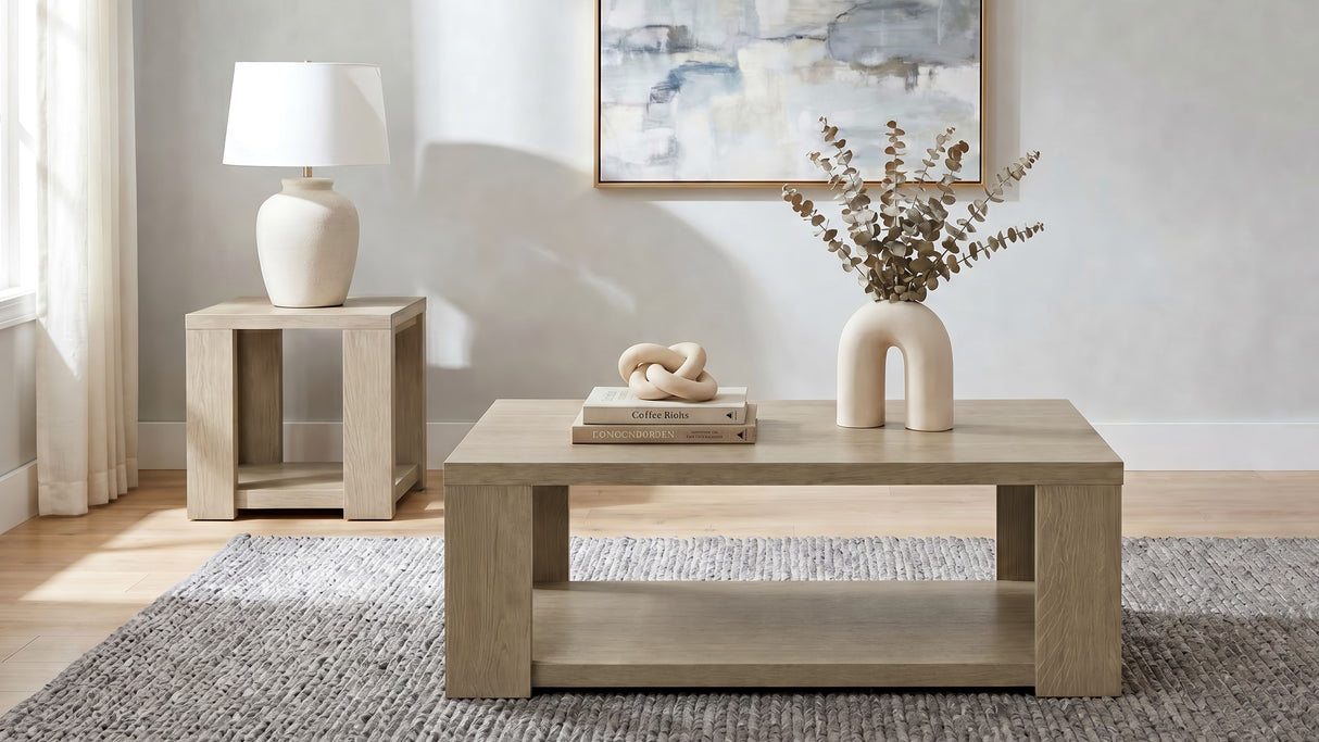 Latte Melamine End Table with Honeycomb Board Top