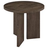 Aragon Round Panel Base End Table - Mango