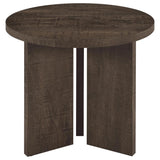 Aragon Round Panel Base End Table - Mango