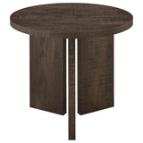 Aragon Round Panel Base End Table - Mango