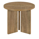 Aragon Round Panel Base End Table - Mango