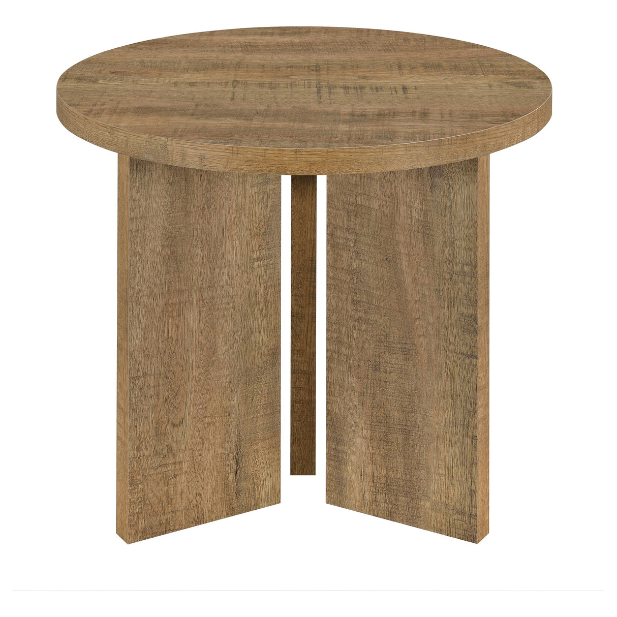 Mango Melamine Round End Table with True Square Edge
