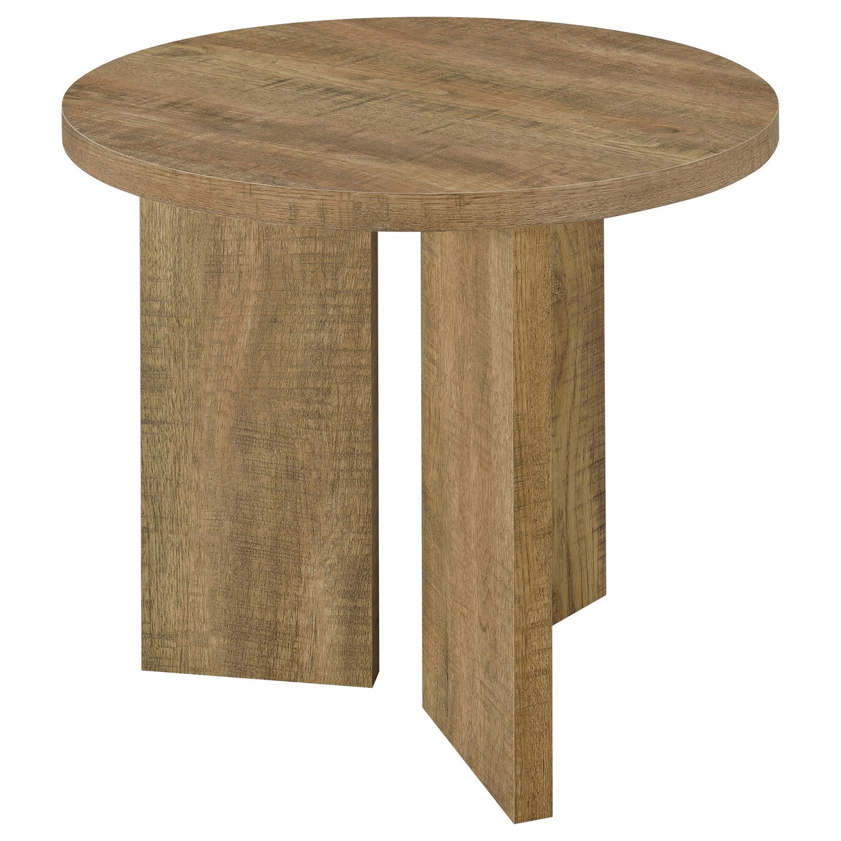 Mango Melamine Round End Table with True Square Edge