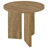 Mango Melamine Round End Table with True Square Edge