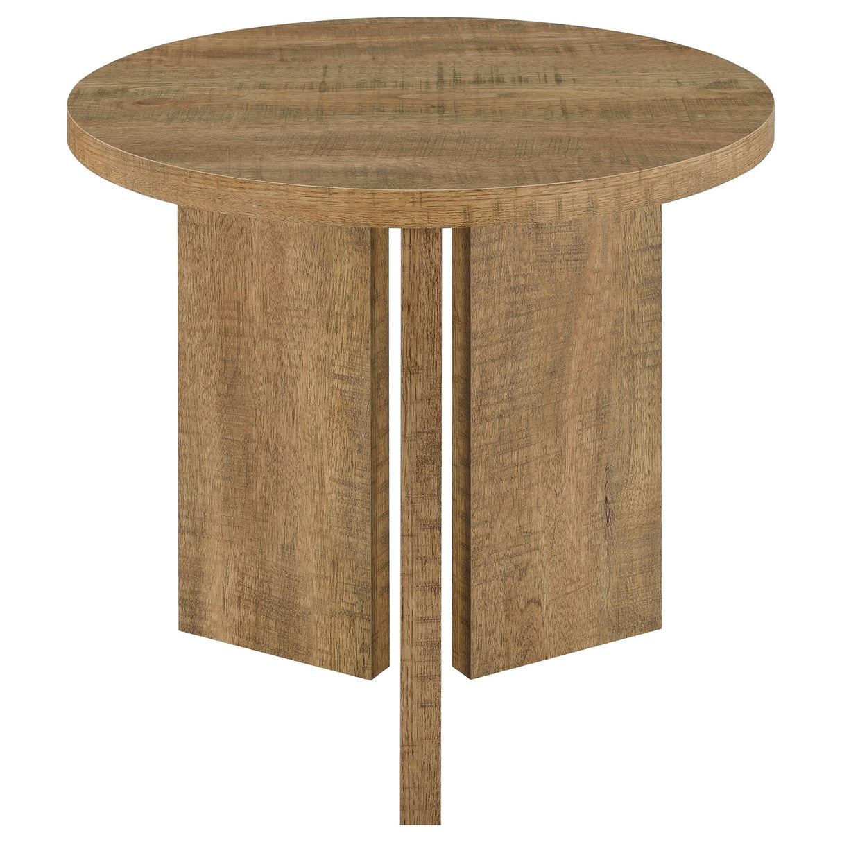 Mango Melamine Round End Table with True Square Edge