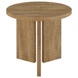 Mango Melamine Round End Table with True Square Edge