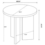 Aragon Round Panel Base End Table - Mango