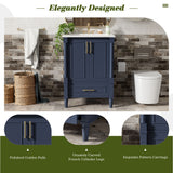Bathroom Vanity With Ornate French Cylinder Legs, Soft Close Drawer