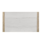 Vanilla - Real Marble Dining Table And Chair Set With Upholstery - Beige / Natural