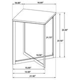 Tobin Square Marble Top End Table, White and Black