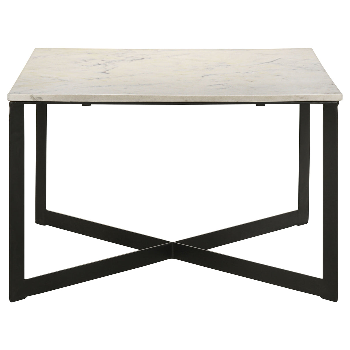 Tobin Square Marble Top Coffee Table, White and Black