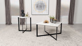 Tobin Square Marble Top Coffee Table, White and Black