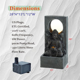 Zen - Outdoor Buddha Waterfall Fountain - Black