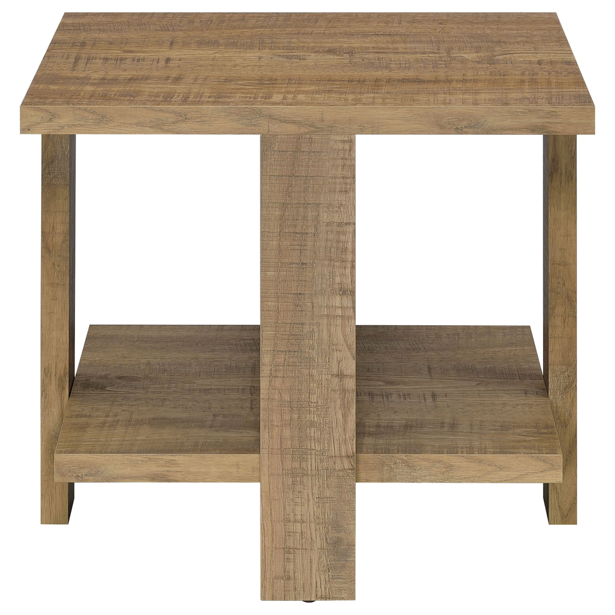Dawn Square Engineered Wood End Table in Mango Brown